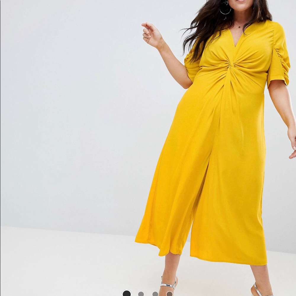 ASOS CURVE Tea Jumpsuit with Knot Front